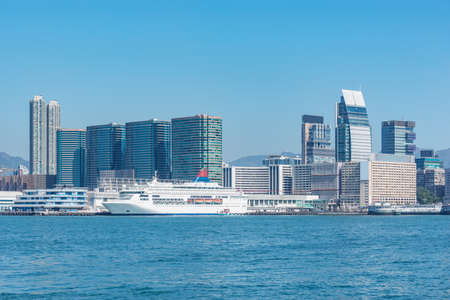 View of Hong Kong harbor by Kowloon at day time.の写真素材