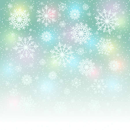 Christmas snowflakes on colorful background. Vector illustration.のイラスト素材