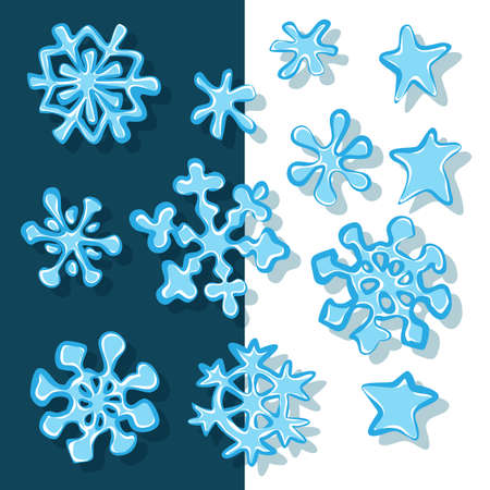Christmas snowflakes on colorful background. Vector illustration.のイラスト素材