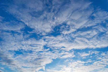 Amazing cloudscape on the sky at sunset time after rainの写真素材