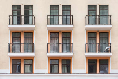 Balconies and windows of the new apartment house.の写真素材