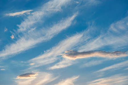 Amazing cloudscape on the sky at sunset time after rainの写真素材