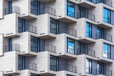 Balconies and windows of the new apartment house.の写真素材