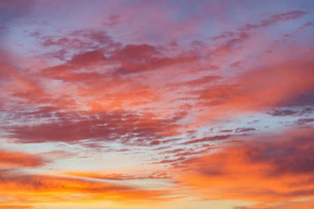 Amazing cloudscape on the sky at sunset time after rain.の写真素材