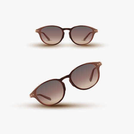 Pair of man glasses on white background. Vector illustration ,.のイラスト素材