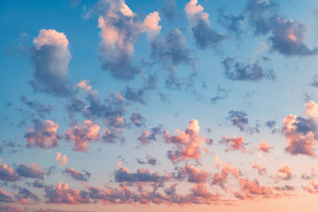 Amazing cloudscape on the sky at sunrise time.の写真素材