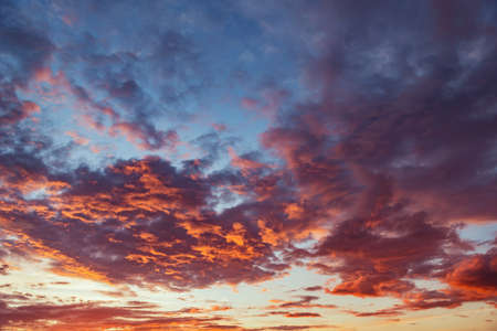 Amazing cloudscape on the sky at sunset time after rain.の写真素材