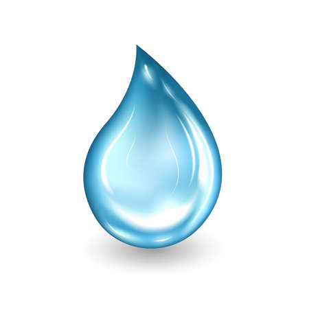 Pure water drop isolated on white background. Vector illustration.のイラスト素材