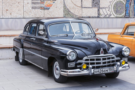 Korolev, Russia - April 14, 2019: The retro automobile ZIM-12 was a Soviet limousine produced by the Gorky Automotive Plant from 1950 until 1960.のeditorial素材