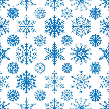 Christmas snowflakes on white background. Seamless background. Vector illustration.のイラスト素材