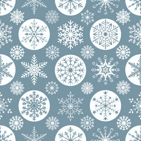 Christmas snowflakes on colorful background. Seamless background. Vector illustration.のイラスト素材