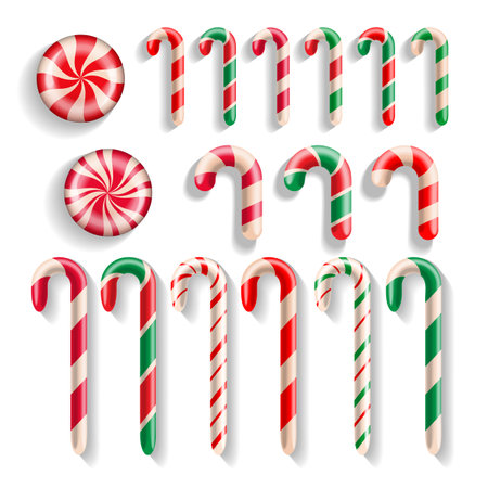 Set of sweet candies isolated on white background. Vector illustration.のイラスト素材