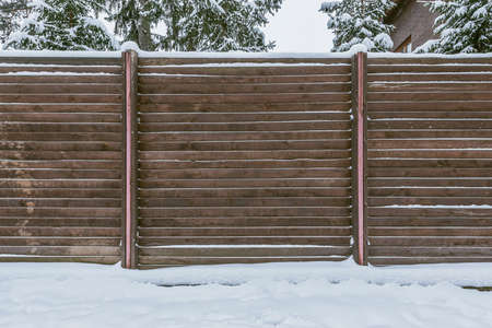 Wooden fence by the village house.の写真素材