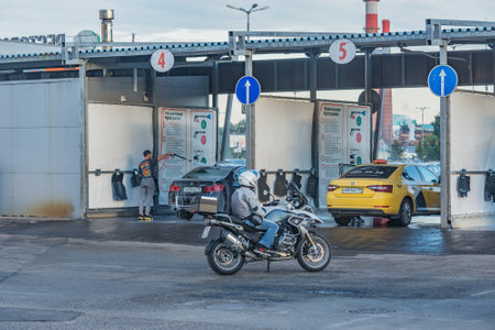 Point for washing cars and motorcycles.