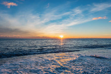 Sunset view of the sea at summer time.の写真素材