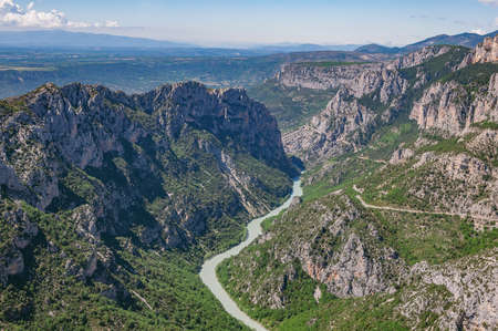Summer view of Verdon gorge. provence. France.の写真素材