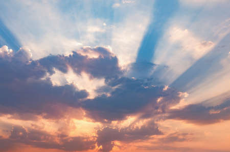 Amazing cloudscape on the sky at sunset time.の写真素材