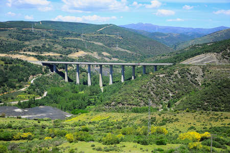 mountain valley at summer time. Central Spain.の写真素材