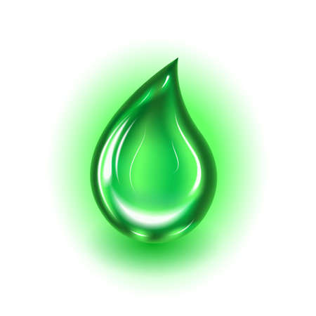 Green drop isolated on white background. vector illustration.のイラスト素材