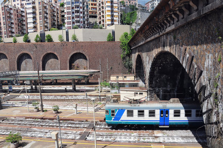 View of the central railway station. Genoa. Italy.の写真素材