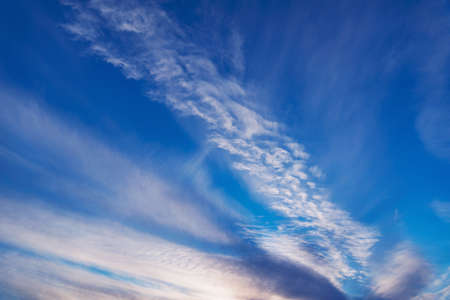 Amazing cloudscape on the sky at sunset time after rain.の写真素材