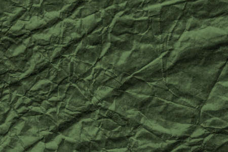 Crumpled paper green texture.の写真素材