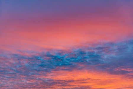 Amazing cloudscape on the sky at sunset time after rain.の写真素材