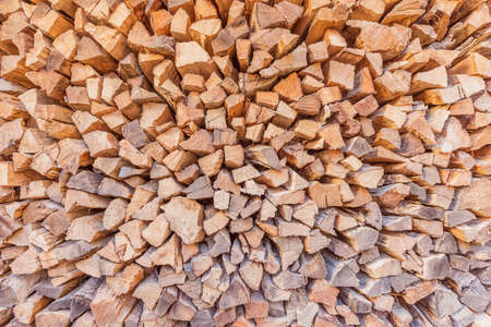 Preparation of firewood for the winter. firewood background.の写真素材