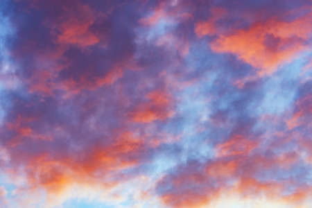 Amazing cloudscape on the sky at sunset time after rain.の写真素材