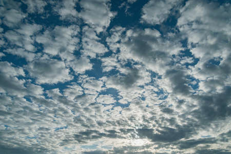 Amazing cloudscape on the sky at sunset time after rain.の写真素材