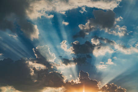 Amazing cloudscape on the sky at sunset.の写真素材