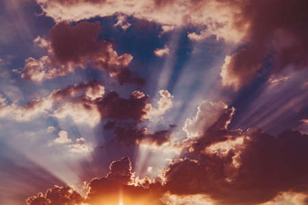 Amazing cloudscape on the sky at sunset.の写真素材