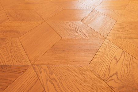 Parquet on the floor in the flat room.の写真素材