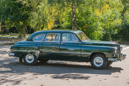 Moscow, Russia - September 17, 2022: Retro car on the city street.のeditorial素材