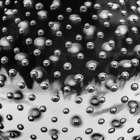 Bubbles inside of the glass ball.の写真素材