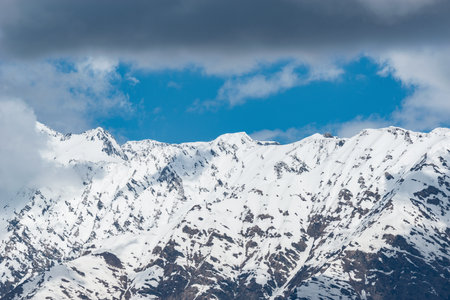 Clouds above the peaks of Caucasus mountains. sochi. Russia.