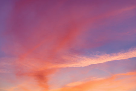 Amazing cloudscape on the sky at sunset time.の写真素材