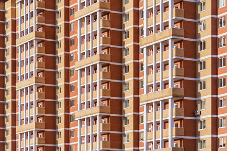 Apartment building at summer evening time.の写真素材