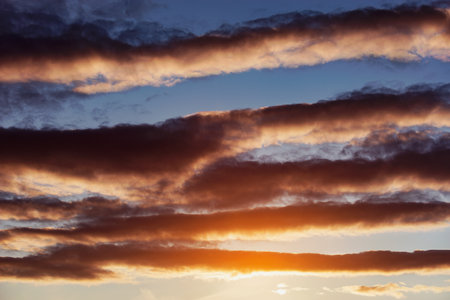 Colorful clouds at sunset.