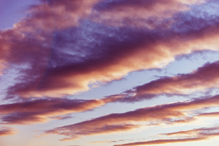 Colorful clouds at sunset.の写真素材