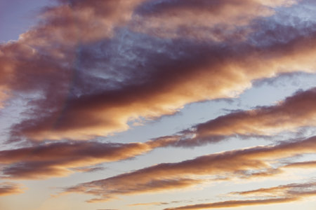 Colorful clouds at sunset.の写真素材