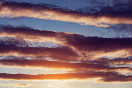 Colorful clouds at sunset.の写真素材