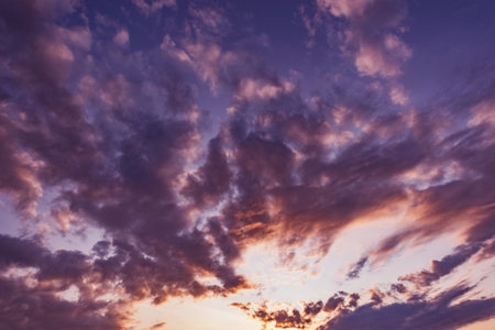 Amazing cloudscape on the sky at sunset.の写真素材