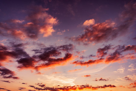 Amazing cloudscape on the sky at sunset time.の写真素材