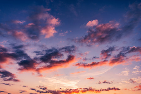 Amazing cloudscape on the sky at sunset time.の写真素材