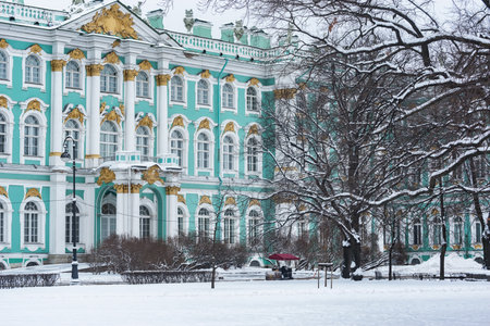 Exterior of Hermitage Museum at winter. Saint Petersburg. Russia..の写真素材