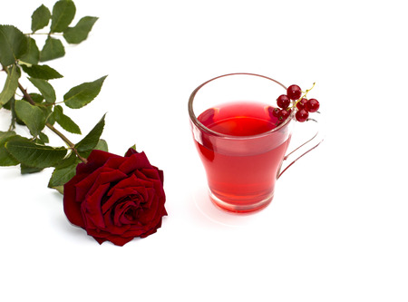 juice mug, scarlet rose and currantの写真素材