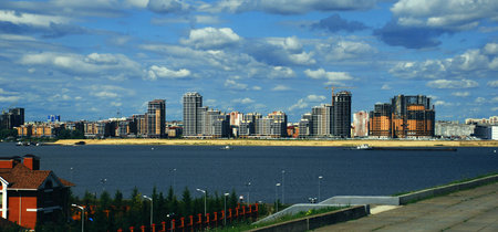 Downtown Kazan, Building Exterior, Built Structure, City, Cityscape, Office Building Exteriorの写真素材