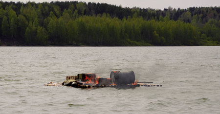 Wood raftの写真素材