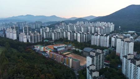 City aerial viewの写真素材